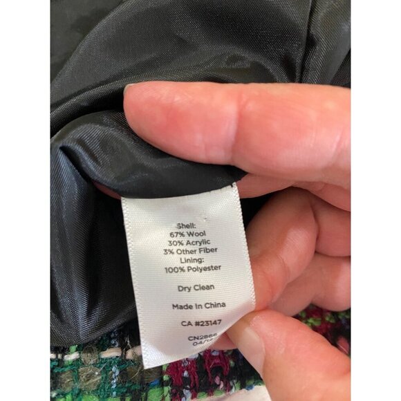 Talbots Women's Tweed Classic Wool Blend Button Front Crop Jacket - 10 - Picture 14 of 14